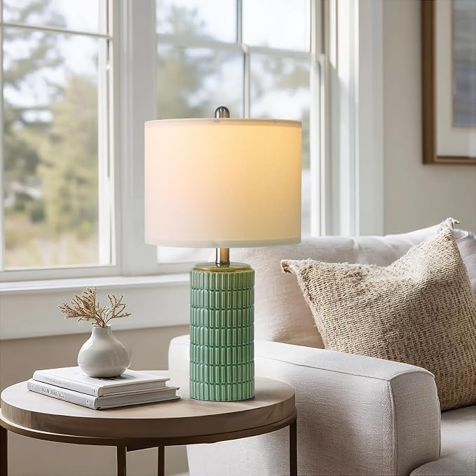 PoKat 20.75" Small Modern Ceramic Table Lamps Set of 2 - Image 5