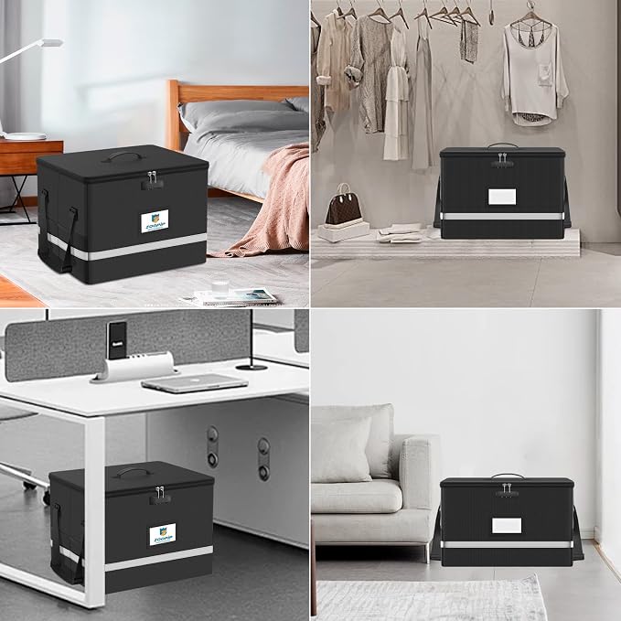 Fireproof File Box with Lock, 5200°F Document Box Storage Organizer, Suitable - Image 5