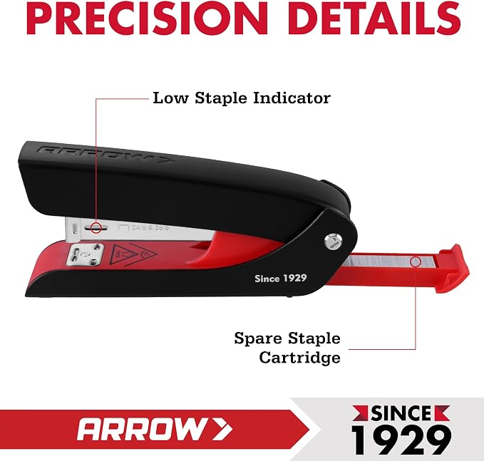 Arrow Office Stapler Set, 25 Sheet Capacity Metal Desk Stapler - Image 4