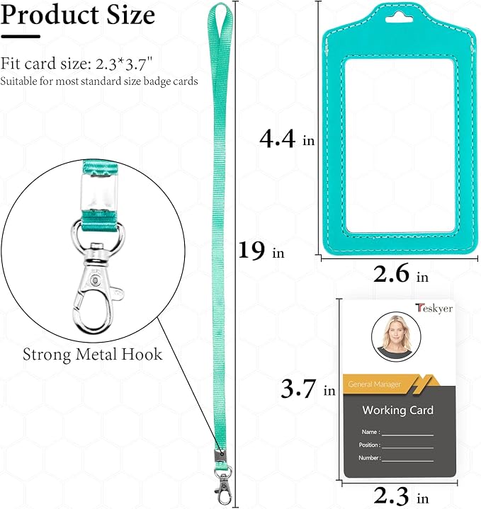 Teskyer 2 Pack Double Sided Clear Badge Holder - Image 3