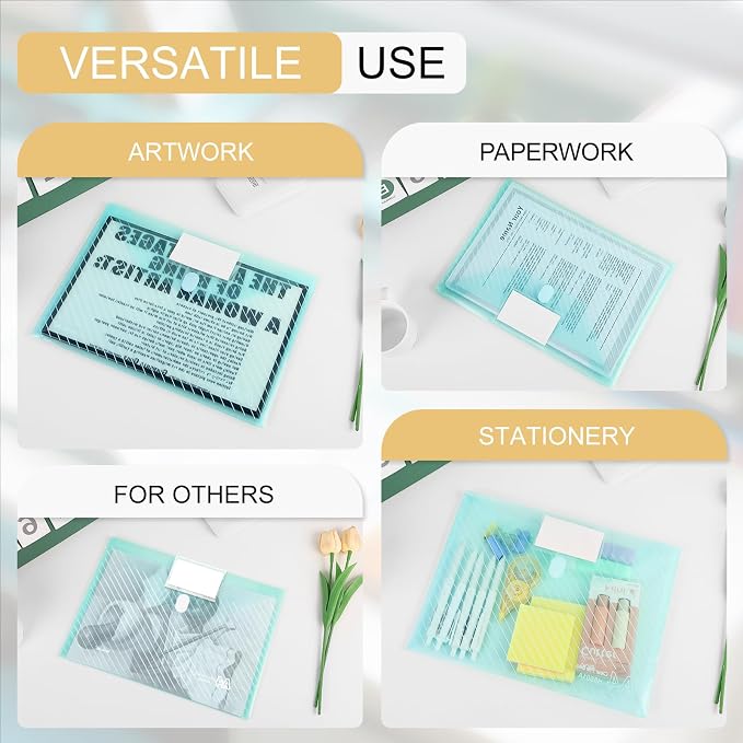 10 Pack, Plastic Envelopes File Folders, HeavyDuty Document Folder - Image 6
