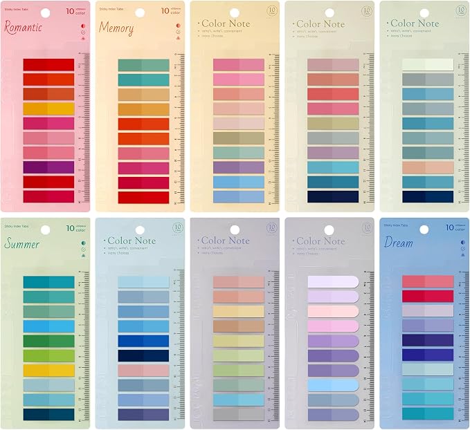 JIANTA Book Tabs for Annotating, Transparent Sticky Notes for Binders, Page by JIANTA