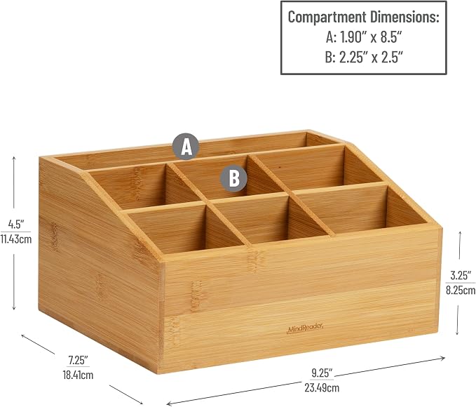 Mind Reader Desktop Organizer, 7-compartment, Office Essentials, 9.25"L x - Image 3
