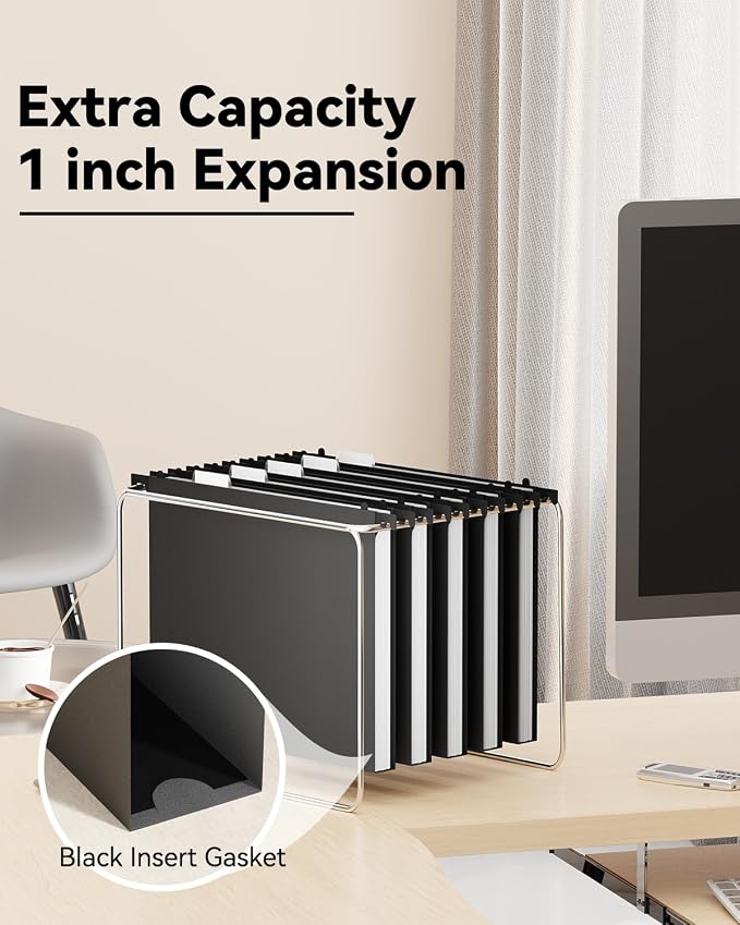 Ansook Plastic Hanging File Folders, 12 Pack Extra Capacity Letter Size File - Image 6