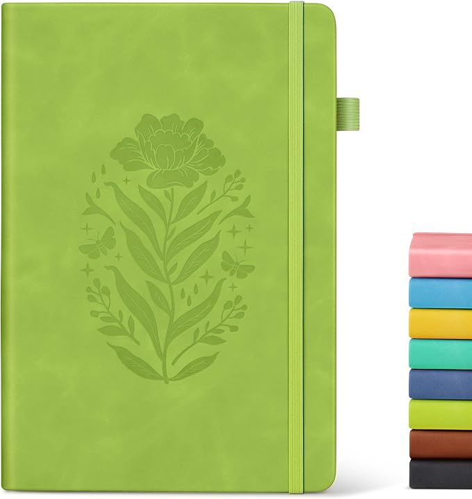 Lined Journal Notebook for Women, A5 Hardcover Leather Journals for Writing by MUAHLIUB