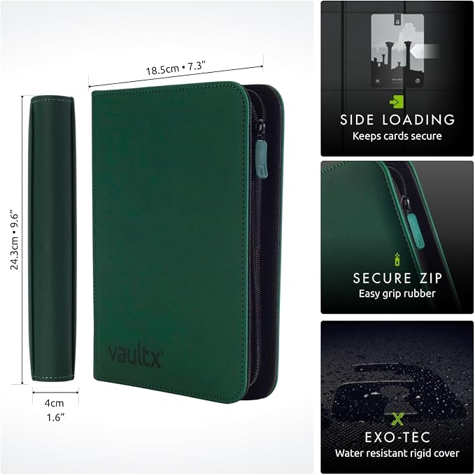 Vault X 4 Pocket Zip Binder, 160 Cards, Exo-Tec Material, 20 Side-Loading Pages - Image 2