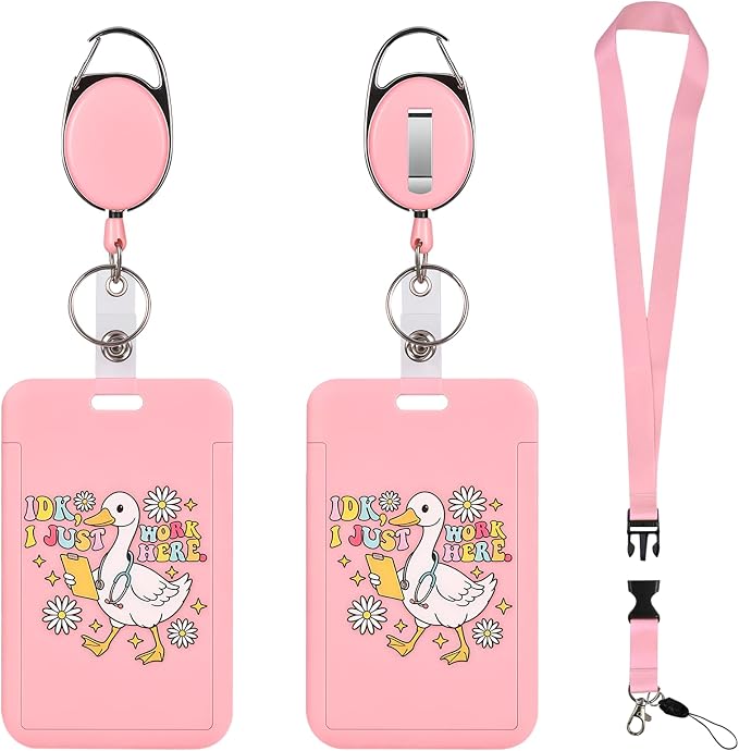 ID Badge Holders and Retractable Reel Clips, Lanyard by Unknown