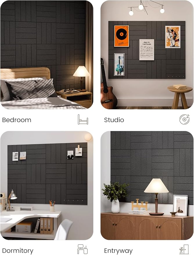 Fluxynara Felt Bulletin Board Tiles Large 48"x36"Cork Board Alternative-12 Pack - Image 6