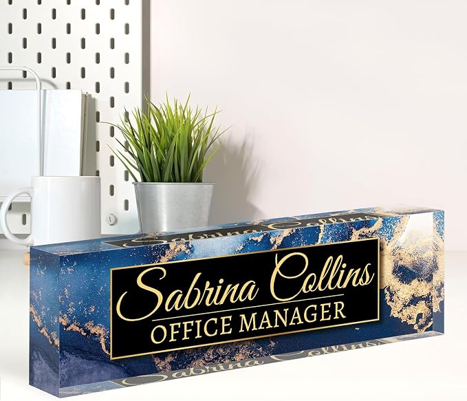 Name Plate for Desk, Desk Name Plate Personalized, Office Decor for Women Men by Spricoz