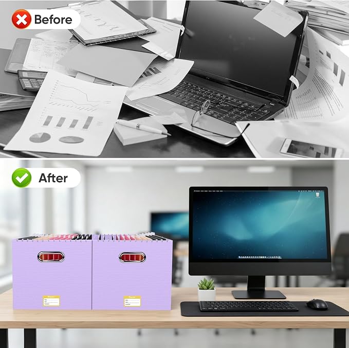 BALEINE File Organizer Box, Cardboard File Folder Organizer - Image 7