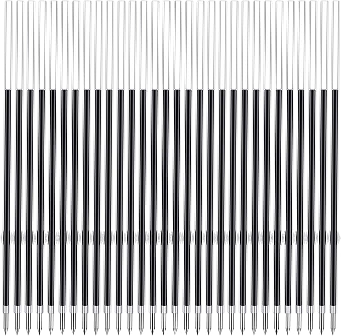 4.53 Inch Retractable Ballpoint Pen Refills, 1 mm Medium Tip Ink Pen Refills by sunioine