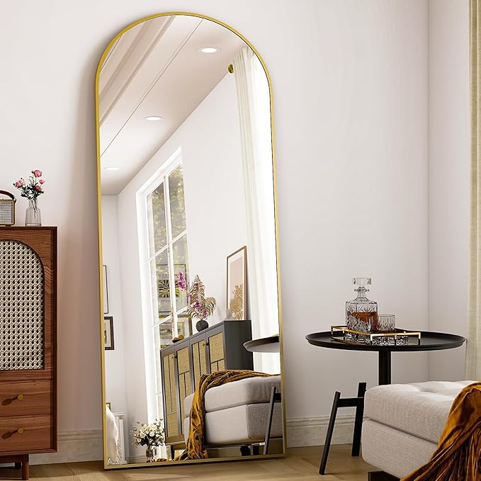 HARRITPURE 28" x 71" Full Length Mirror - Aluminum Alloy Frame Full Body Mirror - Gold Extra Large Floor Mirrors for Bedroom, Living Room, Bathroom-DeskLoop Office