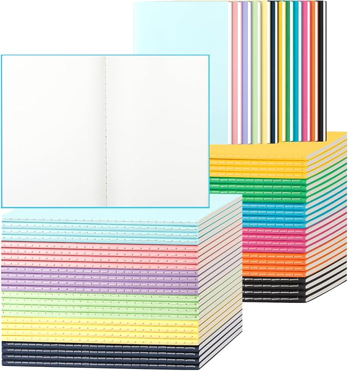 60 Pack Colorful Blank Notebooks by ALKALO