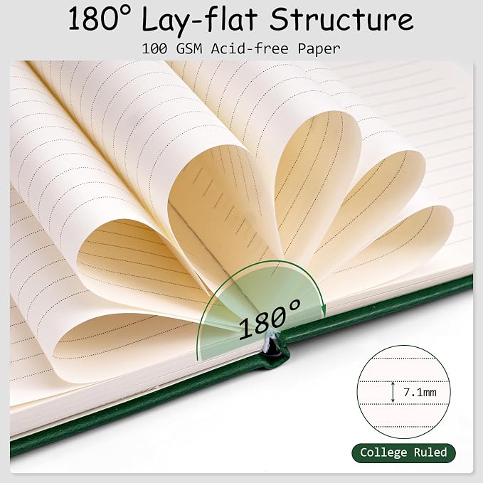 Dynta 20 Pack Hardcover Leather Journal Notebooks, A5 College Ruled, 200 - Image 3