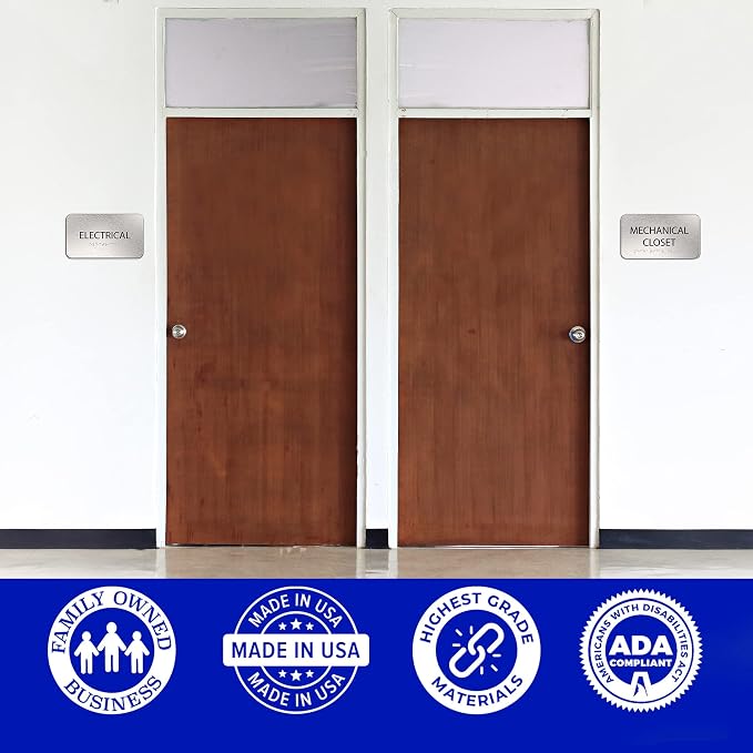 ADASigns Mechanical Closet Sign 7" W x 4" H - Image 6
