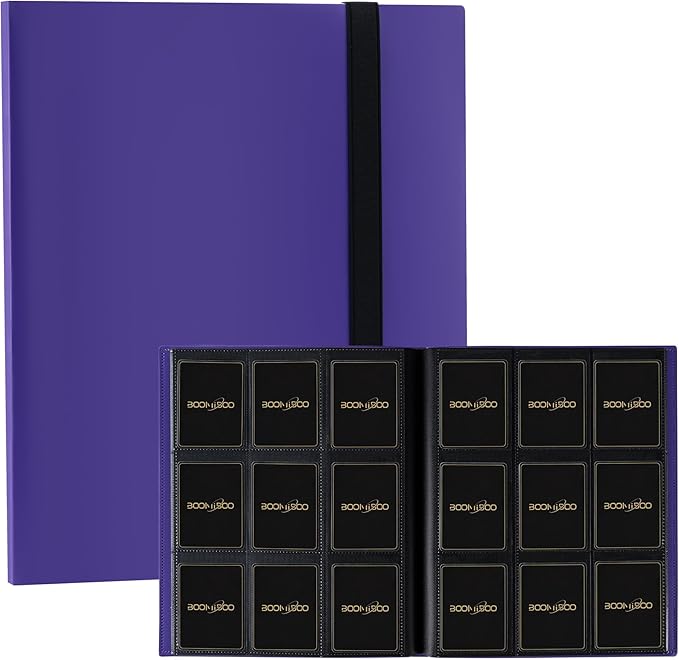 Card Binder 9 Pocket Storage 360 Card Binder, Trading Card Binder Senior and by BOOMIBOO