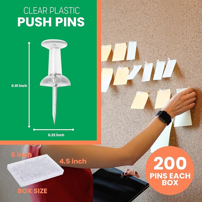 Push Pins for Bulletin Board 200- Pack - Image 2