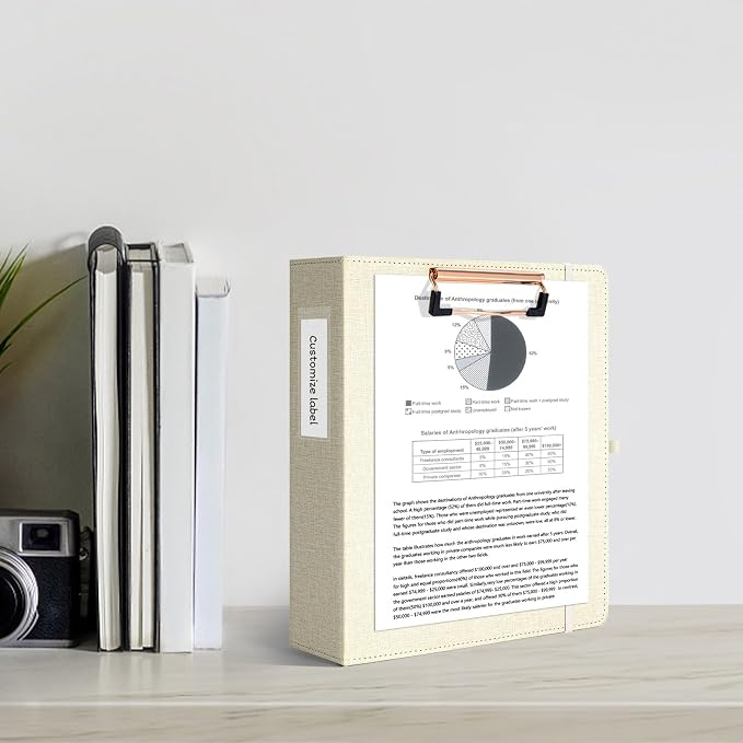 Ospelelf Mini 3 Ring Binder 5.5 x 8.5, 2 inch Round Ring Clipboard Binders - Image 2