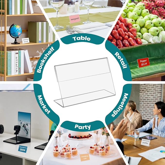30 PCS Small Acrylic Sign Holder 2.36" X 1.57", Mini Acrylic Food Sign Labels - Image 6