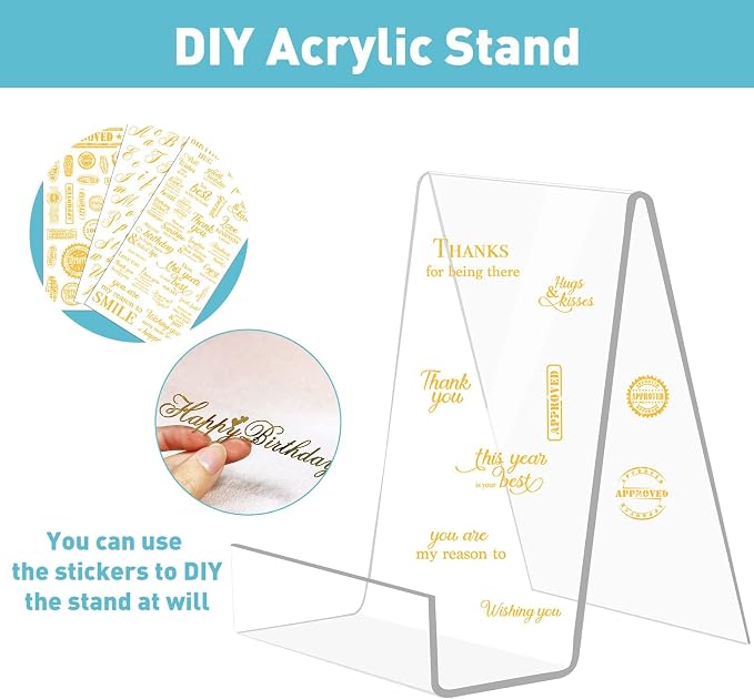 10 Pack Acrylic Book Stand Thickened Clear Book Display Easel Holder - Image 6