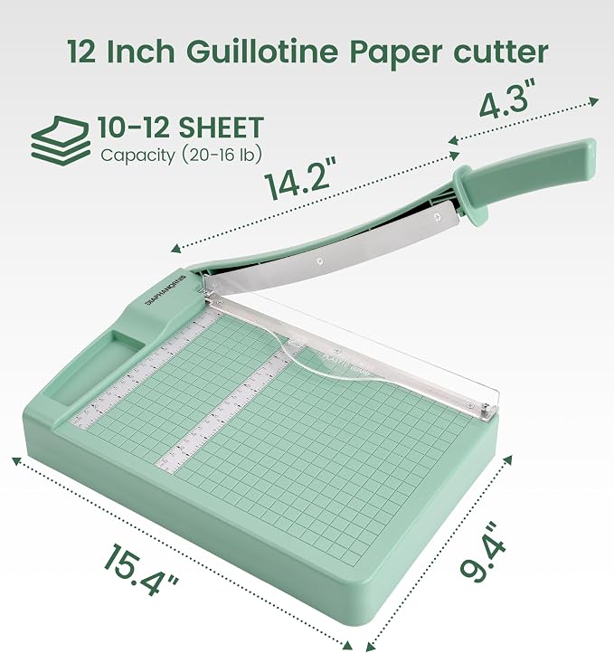 12" Heavy Duty Guillotine Paper Cutter – Professional Paper Trimmer - Image 5