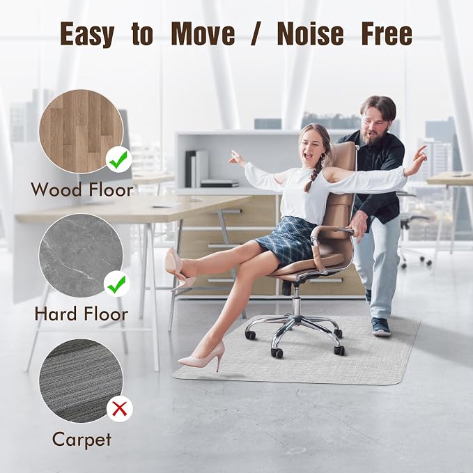 Blvornl Office Chair Mat for Hardwood Floor, Large Anti-Slip Hard Floor - Image 3