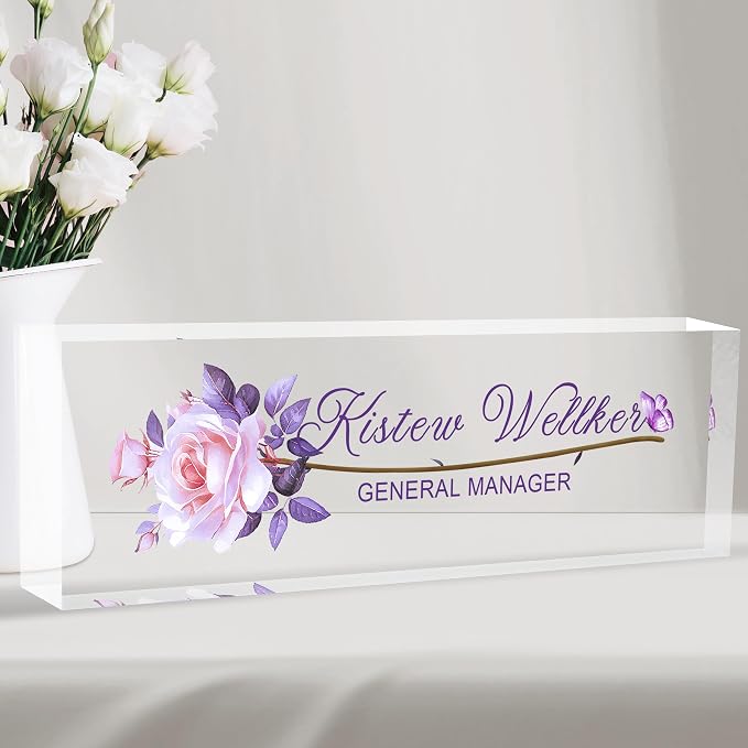 Custom Desk Name Plate Personalized, Acrylic Name Plates by Flpoxzd