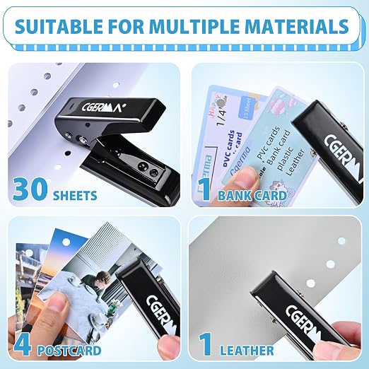 Single Hole Punch, 30 Sheet Capacity, Heavy Duty Paper Hole Puncher, 1/4" Hole - Image 5