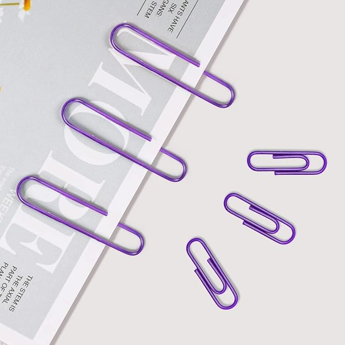 Vinaco Purple Jumbo Paper Clips, 100 Pack, 2 Inch, Durable & Rust Resistant - Image 5