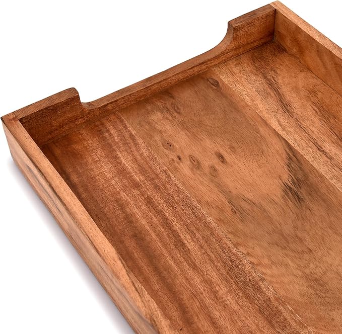 EDHAS Letter Trays & Stacking Supports Acacia Wood Desk Document, File Folder - Image 4
