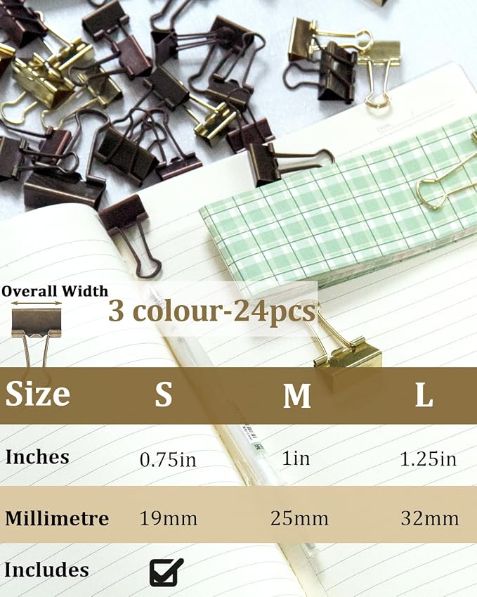 Mini Binder Clips 0.75in 24-Pack - Image 4