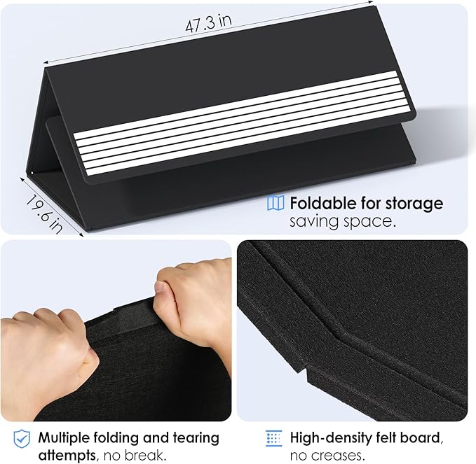 MaxGear Extra Large Bulletin Board 72" x 48", Foldable Felt Board Vision Board Supplies, Cork Board for Office, Home, School, Small Pin Boards for Walls Decorative Display Board Black-DeskLoop Office