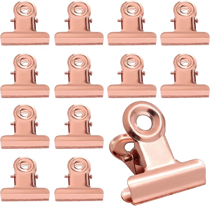 40 Pack Small Bulldog Clips 0.78 Inch Metal Hinge Clips Hinge Binder Clips by Coufce