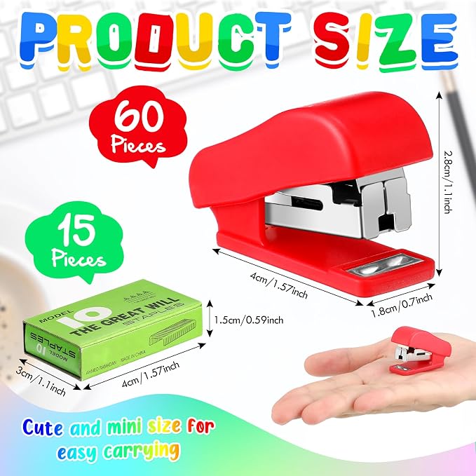 Fainne 75 Pcs Mini Stapler Bulk - Image 2