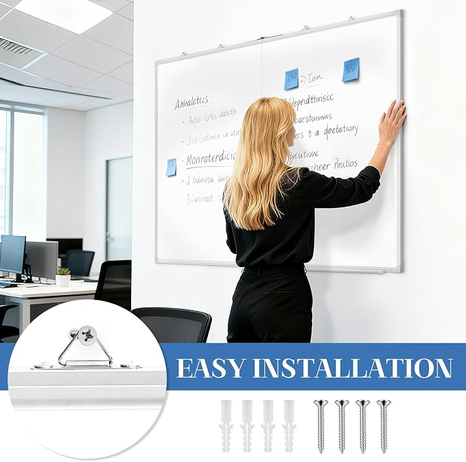 60" x 36" Double-Sided Large White Board, Foldable Magnetic Whiteboard Dry - Image 2