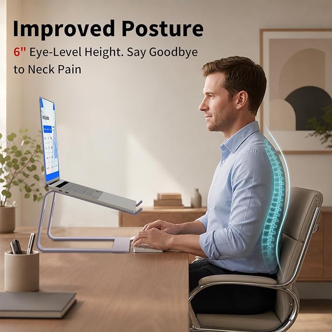 Orionstar Ergonomic Laptop Stand, Premium 5mm Aluminum Riser - Image 2