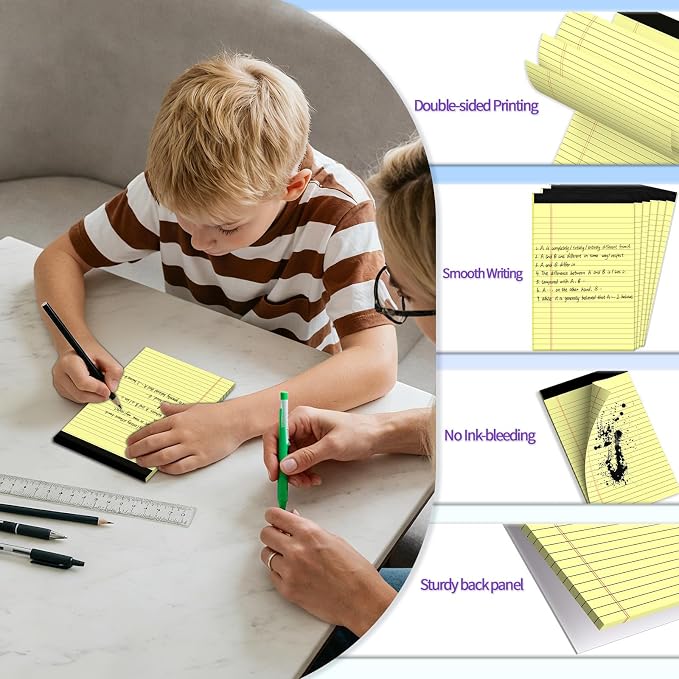 6 pcs Note Pads Legal Pads 5x8, Notebook College Ruled, 6 Pack Micro Perforated - Image 5