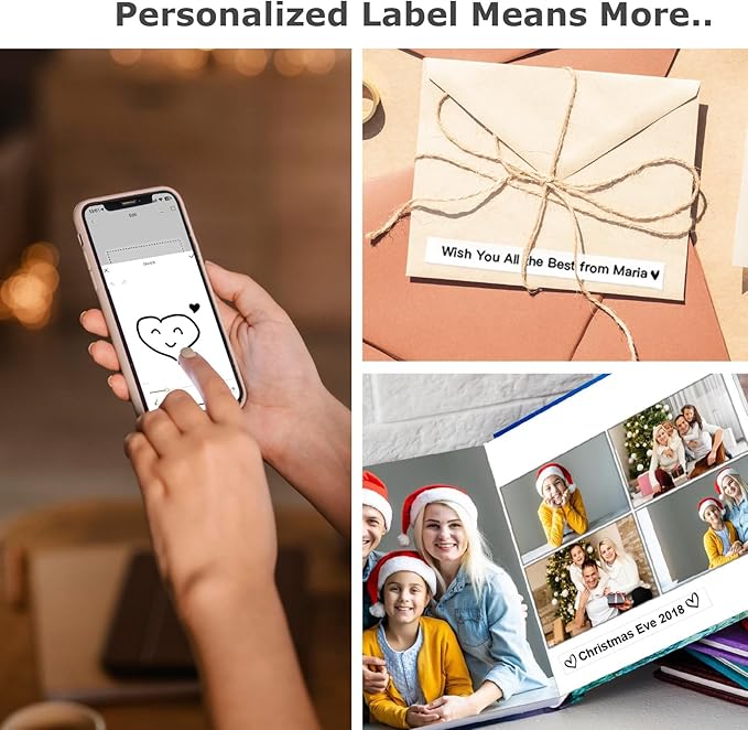 SUPVAN E10 Bluetooth Label Maker Machine with Tape, Continuous Waterproof Label, Versatile App with 35 Fonts and 1k+ Icons, Inkless Labeler for Home, Kitchen, School, Office Organization, White-DeskLoop Office