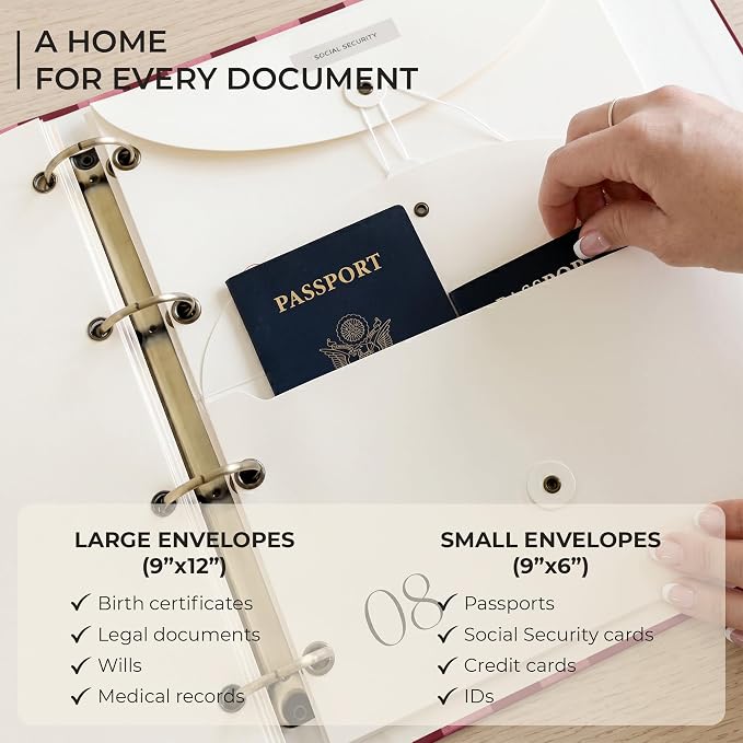Document Organizer Binder for Important Papers & Passports - Image 5
