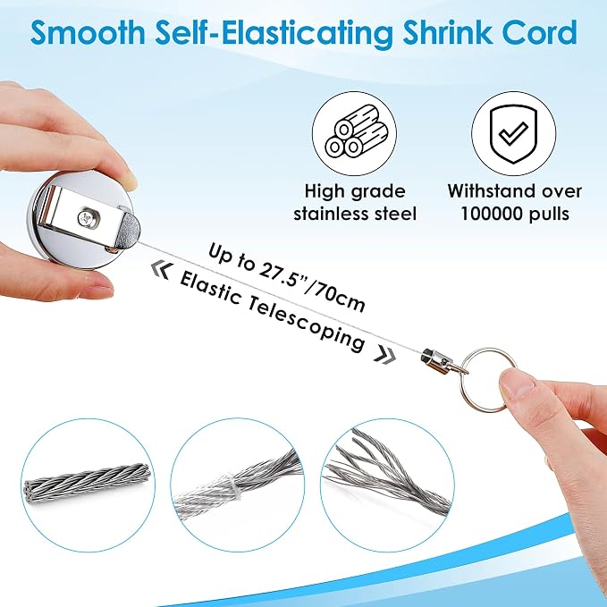 2 Pcs Heavy Duty Retractable Pull Pen Pencil Holder, 27.5 Inch Pen Lanyard - Image 3