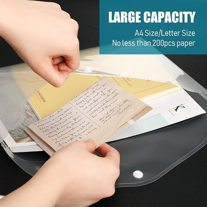 Zhehao 100 Pcs Clear Plastic Envelopes File Folders - Image 6