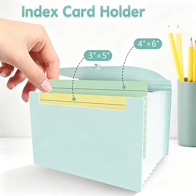 DHATMYC 4x6 Index Card Organizer Holder File Box 3x5 Inch Note Flash Card - Image 3
