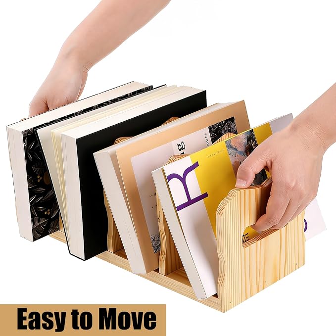 Lawei 2 Pack Wooden Mail Sorter, 4 Slot Desk File Organizer - Image 4