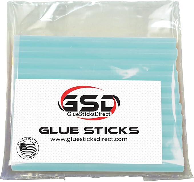 Mini Size Hot Melt Glue Sticks for Glue Gun - Bulk 4in Baby Blue Glue Sticks - Great for Art Craft Repairs & Compatible w/Most Glue Guns - 5/16" X 4" (24 Sticks) - Made in USA-DeskLoop Office