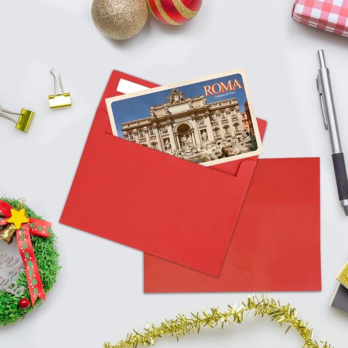 50Packs A4 Red Envelopes4x 6 Inch Card Envelopes, Self Seal - Image 7