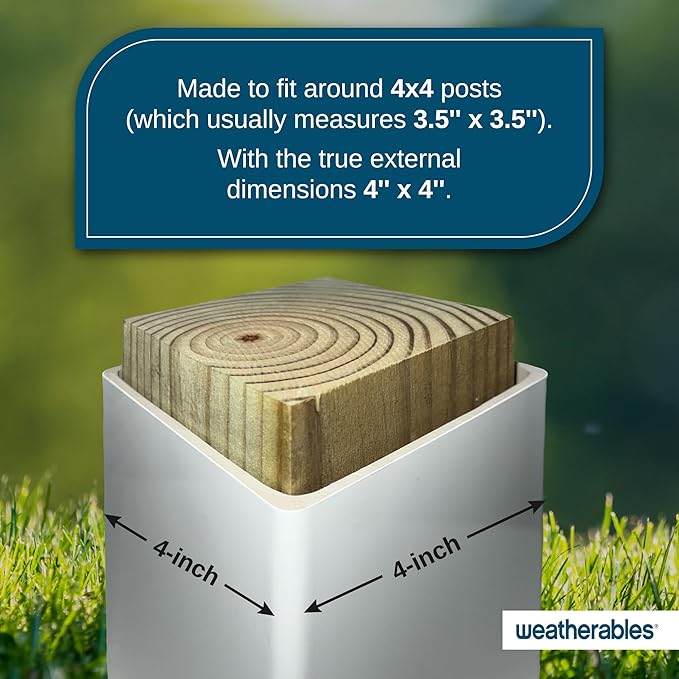 Weatherables 4x4 Post Sleeve – Weatherproof Premium Outdoor Vinyl Post Cover - Image 3