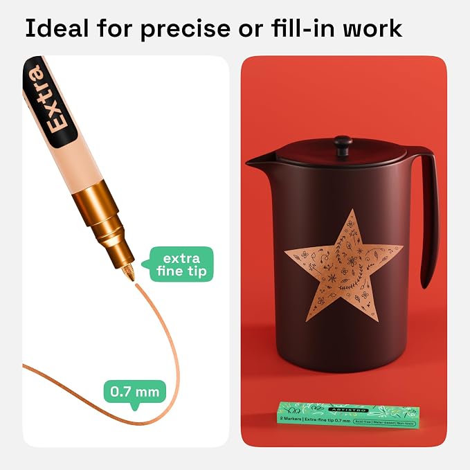 ARTISTRO 2 Rose Gold Acrylic Paint Markers - Image 3