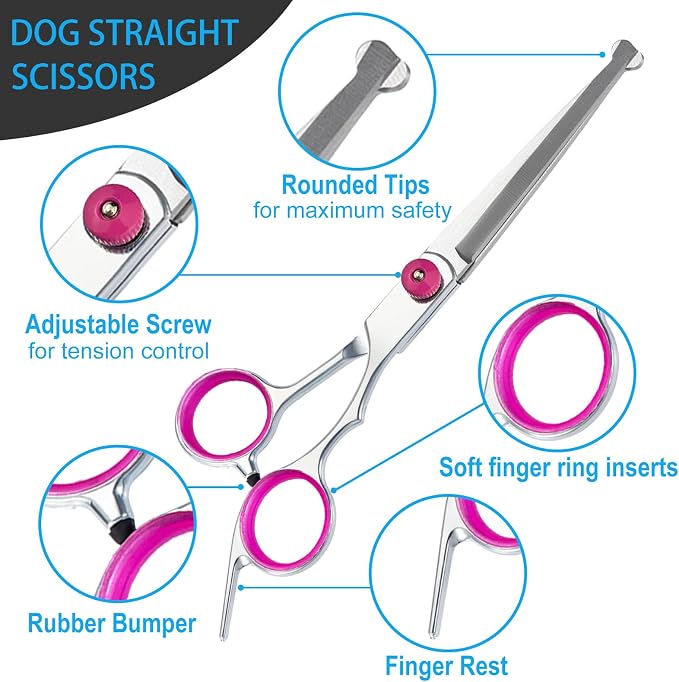 5 in 1 Premium Dog Grooming Scissors, Professional Dog Scissors - Image 3