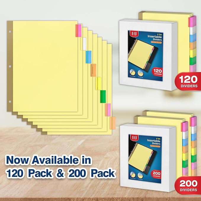 H4D 200 Pack Insertable Binder Dividers - Image 7