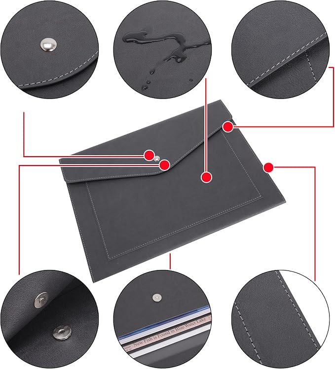 Wason Expanding A4 Document File PU Leather Envelope Case Holder-Large Size - Image 6